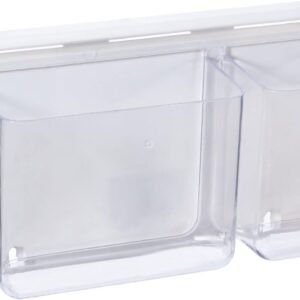 Magnetic Organizer, Clear 3.3'10'6.1' 4 Compartment Plastic Adhesive Organizer Box Basket Storage Tray for Refrigerator, Fridge, Office, Classroom