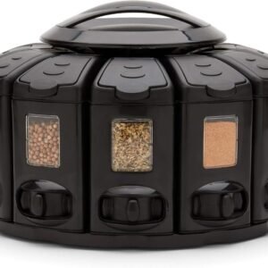 12 Compartments Spice Rack, Black 9.5 x 9.5 x 6.5 inches