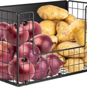 Magnetic Shelf for Fridge, Fruit Potato & Onion Storage Bins, Pantry Organizers & Storage, Large Container Magnetic Basket for Refrigerator, Kitchen Counter, Cabinet, Magnetic Fridge Organizer
