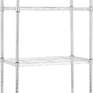4-Shelf Adjustable, Storage Shelving Unit, (200 Pound Loading Capacity per Shelf), Steel Organizer Wire Rack, 13.4"D x 23.2"W x 48"H, Chrome