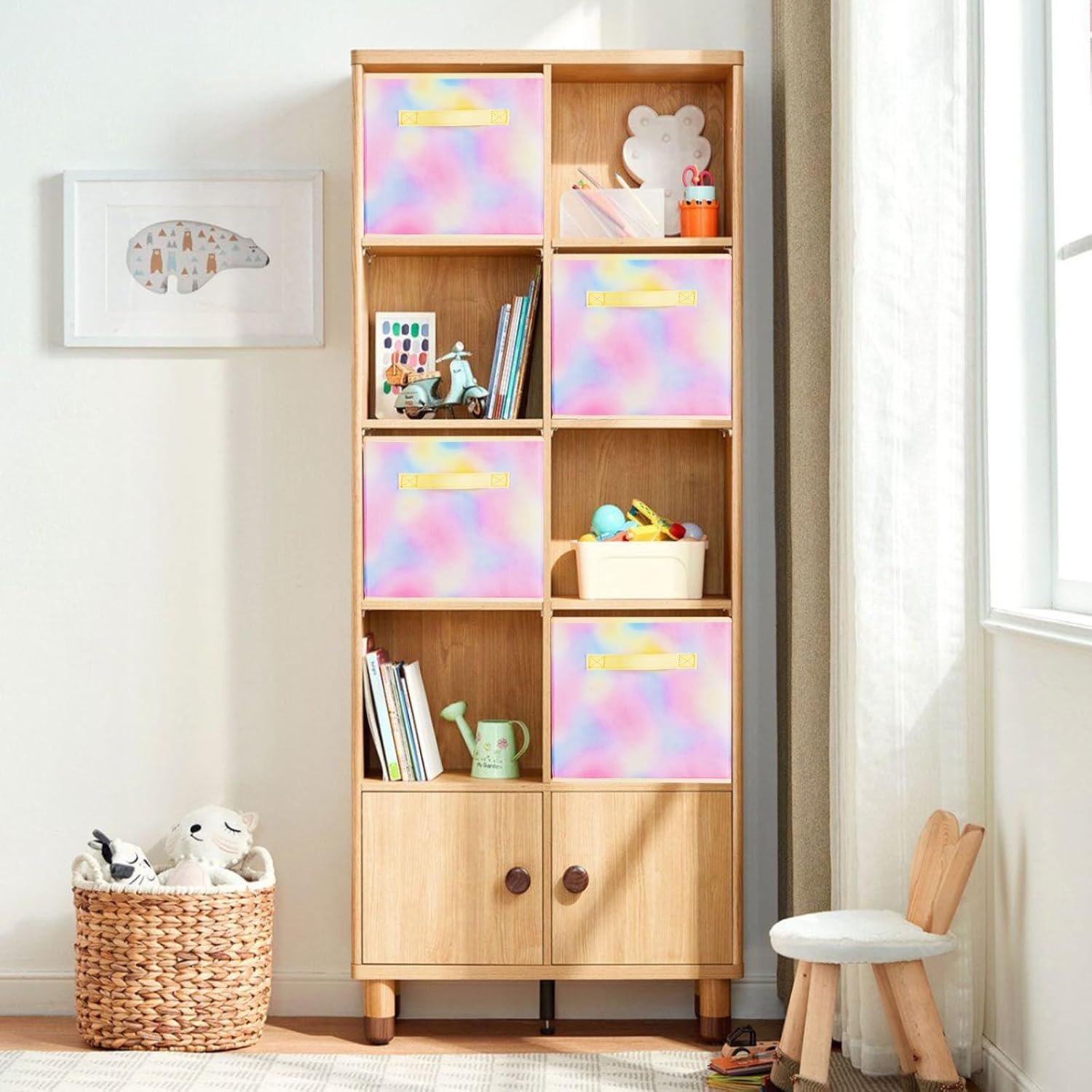 Storage Bins, Foldable Fabric Storage Cubes And Cloth Storage Organizer Drawer For Closet And Toys Storage, 6 Pack (Chromatic Tie Dye) - Image 2