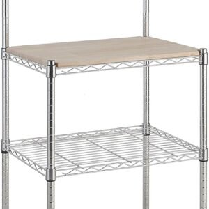 Kitchen Storage Baker's Rack with Removable Top, Chrome/Beige, 18"D x 24" W x 59"H